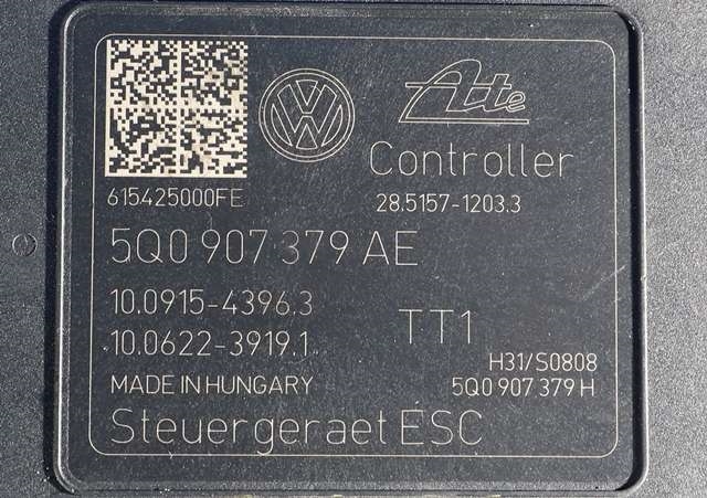 ABS sentral til VW e-Golf 2014-2017 (Fase 1)  (VAG|5Q0 614 517 AK|5Q0 907 379 AE|)