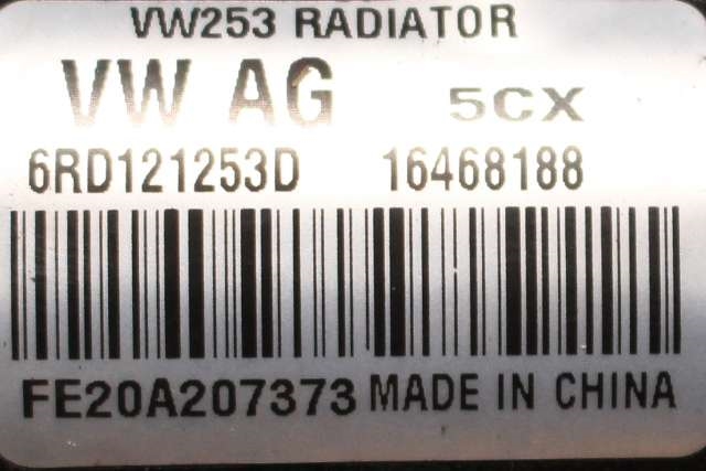 Radiator (automat gir) til VW Polo 2014-2017 (Type V, Fase 2) (VAG|6RD 121 253 D|)