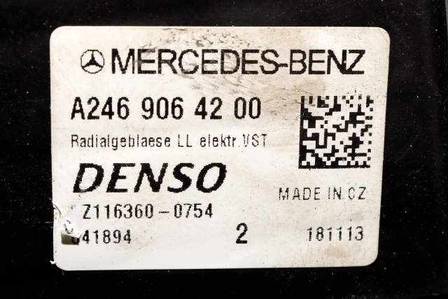 Varmeapparat motor til Mercedes A-Klasse 2012-2018 (W176) (W176) (MERCEDES|A 246 906 42 00|)