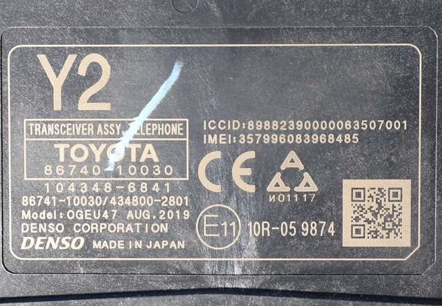 Styreenhet diverse til Toyota C-HR 2016-->>  (TOYOTA|86740-10030|)