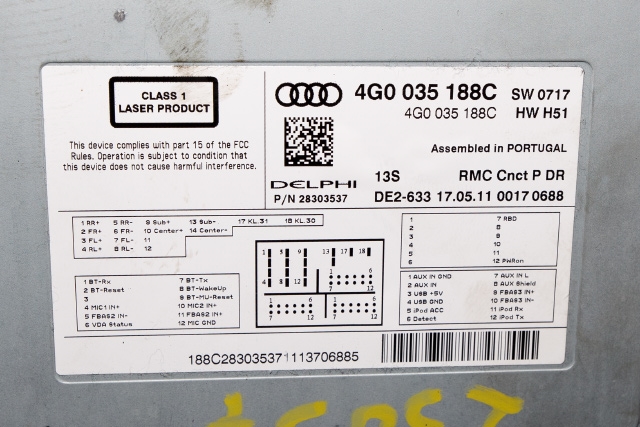 Bilstereo navigasjon spiller til Audi A6 2011-2014 (Type IV, Fase 1) (C7) (C7) (VAG|4G0 035 188 C|)
