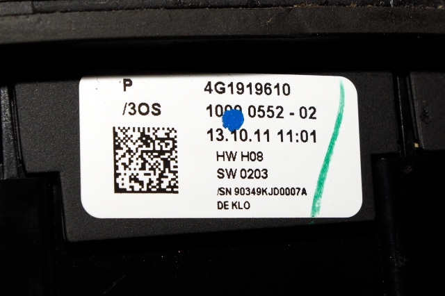 Bilstereo navigasjon betjeningspanel til Audi A6 2011-2014 (Type IV, Fase 1) (C7) (C7) (VAG|4G1 919 610|)