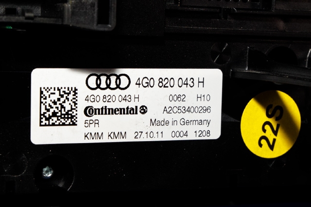 Varmeapparat betjening til Audi A6 2011-2014 (Type IV, Fase 1) (C7) (C7) (VAG|4G0 820 043 H|)