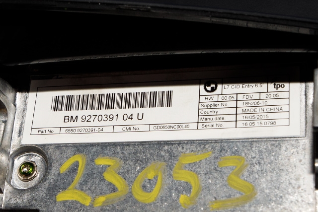 Multimedia display (MCU - Media Controller Unit) til BMW 1-Serie 2015-2019 (Fase 2) (F20/F21) (F20/F21) (BMW|9 270 391|)