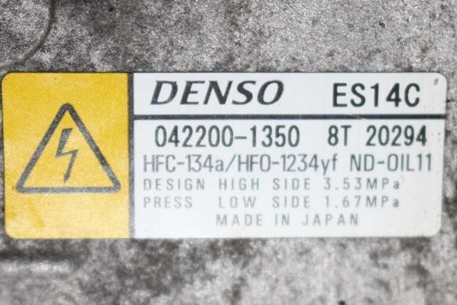 Aircondition kompressor hybrid til Toyota Yaris 2014-2020 (Type III, Fase 2)  (DENSO|042200-1350|)