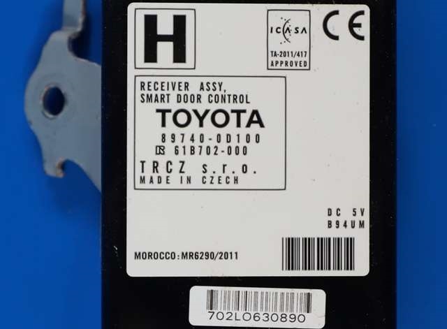 Styreenhet diverse til Toyota Yaris 2014-2020 (Type III, Fase 2)  (TOYOTA|89740-0D100|)