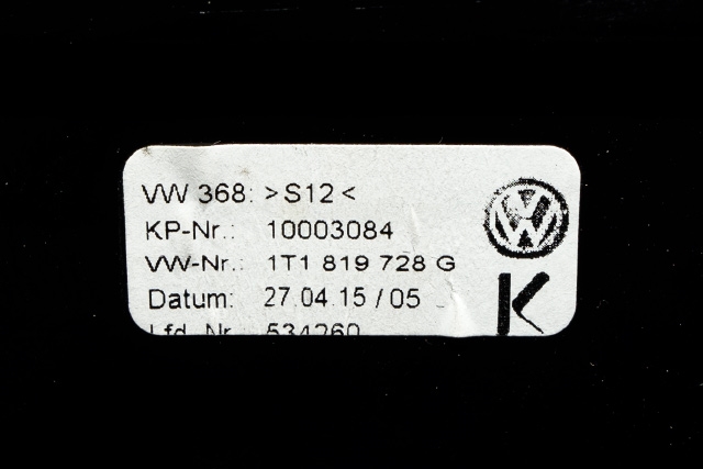 Dashbord friskluftdyse midtkonsoll til VW Touran 2010-2015 (Type I, Fase 3) (VAG|1T1 819 728 G|)