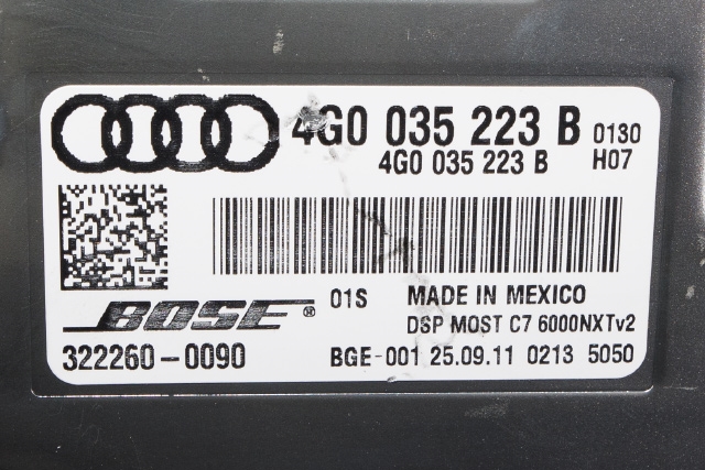 Bilstereo forsterker til Audi A6 2011-2014 (Type IV, Fase 1) (C7) (C7) (VAG|4G0 035 223 B|)