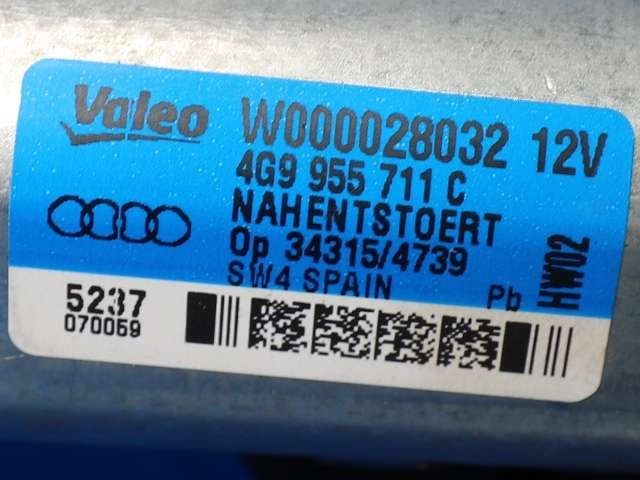 Viskermotor bakrute til Audi Q3 2015-2018 (Type I, Fase 2) (VAG|4G9 955 711 C|)