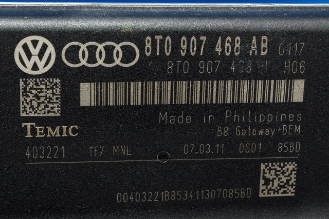Styreenhet diverse til Audi Q5 2008-2012 (Type I, Fase 1)  (VAG|8T0 907 468 AB|)