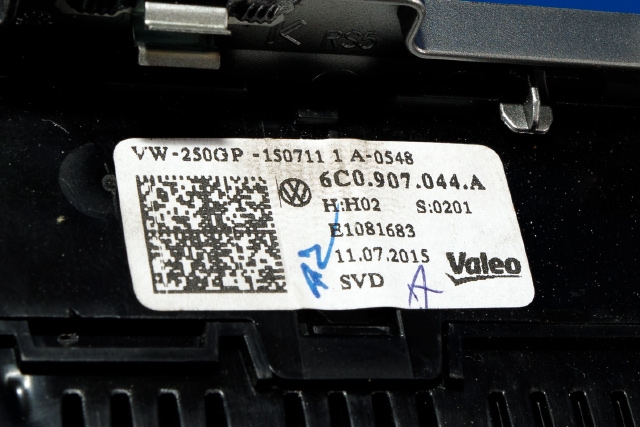 Varmeapparat betjening til VW Polo 2014-2017 (Type V, Fase 2)  (VAG|6C0 907 044 A|)
