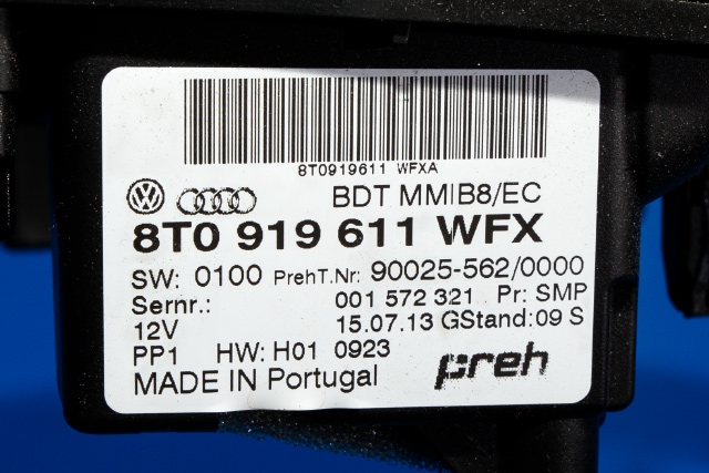 Bilstereo navigasjon betjeningspanel til Audi A4 2007-2014 (Type IV) (B8) (B8) (VAG|8T0 919 611 WFX|)