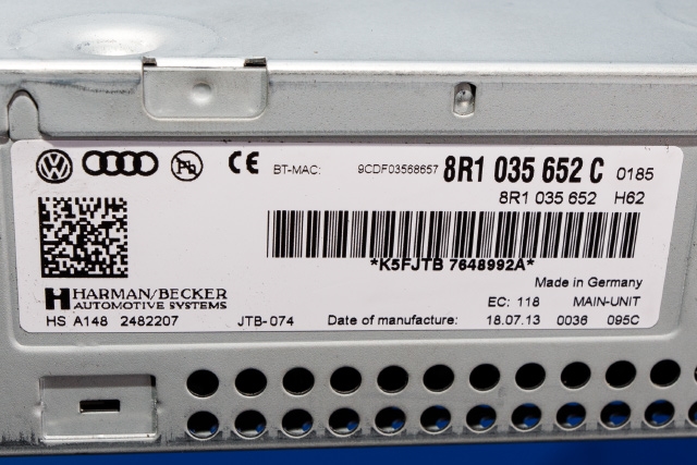Bilstereo til Audi A4 2007-2014 (Type IV) (B8) (B8) (VAG|8R1 035 652 C|)