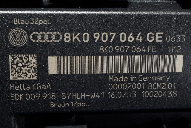 Styreenhet comfort (BCM) til Audi A4 2007-2014 (Type IV) (B8) (B8) (VAG|8K0 907 064 GE|)