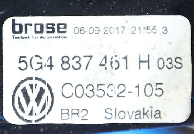 Ruteheis venstre foran til VW Golf VII 2017-2020 (Fase 2) (VAG|5G4 837 461 H|)