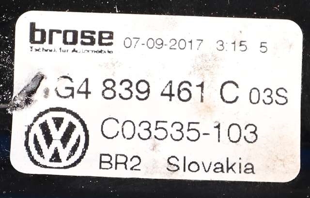 Ruteheis venstre bak til VW Golf VII 2017-2020 (Fase 2) (VAG|5G4 839 461 C|)