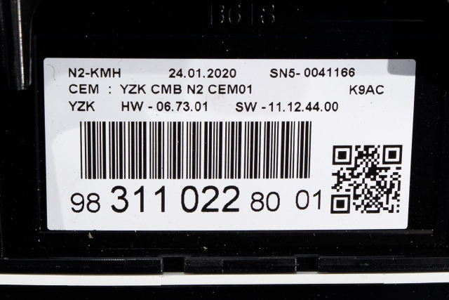 Instrumentpanel til Citroën Berlingo 2019-->> (Type III) (CITROEN|98 311022 80|)