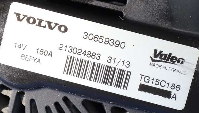 Dynamo diesel til Volvo V40 2012-2019  (VALEO|TG15C186|30659390. 14 VOLT - 150 AMP|)