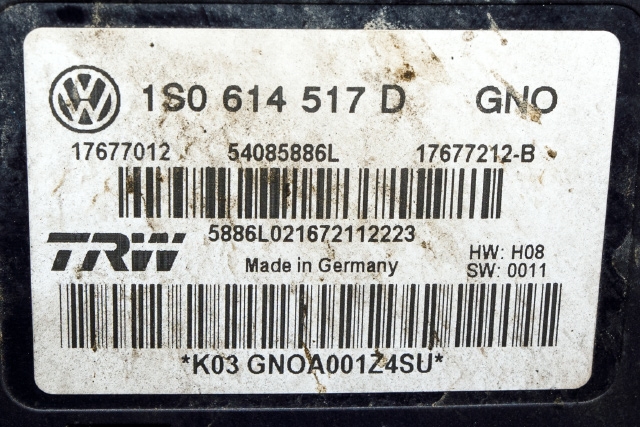 ABS sentral til Škoda Citigo 2012-2019 (TRW|17677212-B|1S0 614 517 D|)
