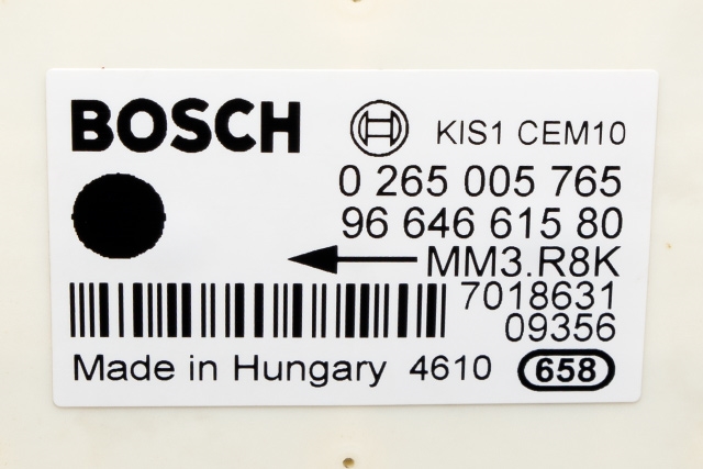 Sensor akselerasjonssensor/ESP DUO til Peugeot 308 2007-2011 (Type I, Fase 1)  (BOSCH|0 265 005 765|96 646615 80|)