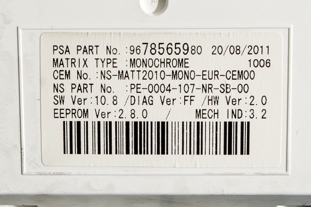 Instrumentpanel til Citroën DS5 2012-2017 (CITROEN|98 007591 80|)