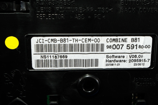 Instrumentpanel til Citroën DS5 2012-2017 (CITROEN|98 007591 80|)