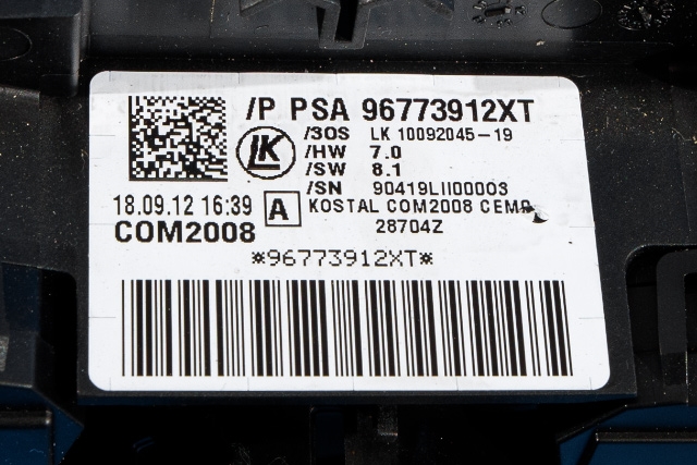 Bryter combi til Peugeot 3008 2009-2016 (Type I) (PEUGEOT|96 773912 XT|)