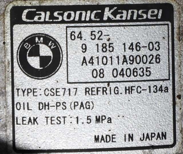 Aircondition kompressor til BMW X5 2007-2013 (E70) (E70) (CALSONIC|A41011A90026|64.52-9 185 146|)