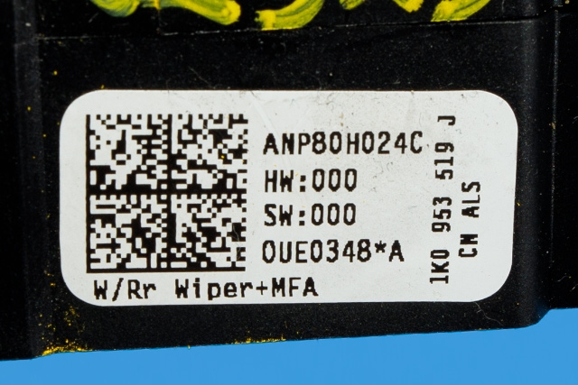 Bryter visker til VW Tiguan 2007-2011 (Type I, Fase 1)  (VAG|1K0 953 519 J|)