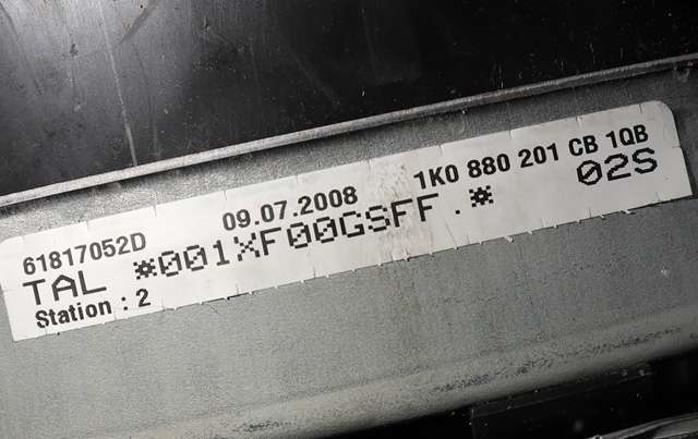 Airbag rattpute til VW Tiguan 2007-2011 (Type I, Fase 1)  (VAG|1K0 880 201 CB|)