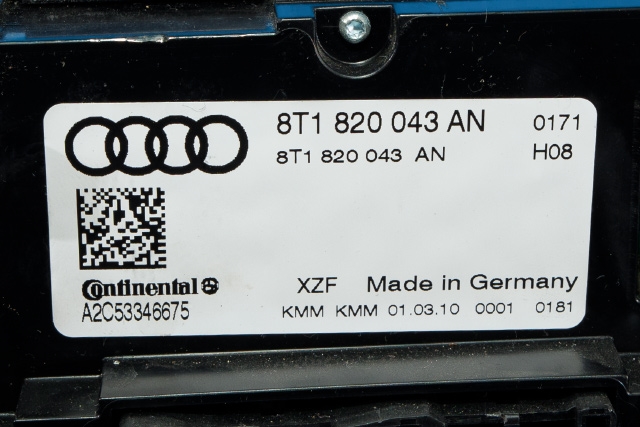 Varmeapparat betjening til Audi A4 2007-2014 (Type IV) (B8) (B8) (VAG|8T1 820 043 AN|)