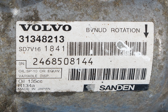 Aircondition kompressor til Volvo V60 2010-2013 (Type I, Fase 1) (SANDEN|1841|31348213|)