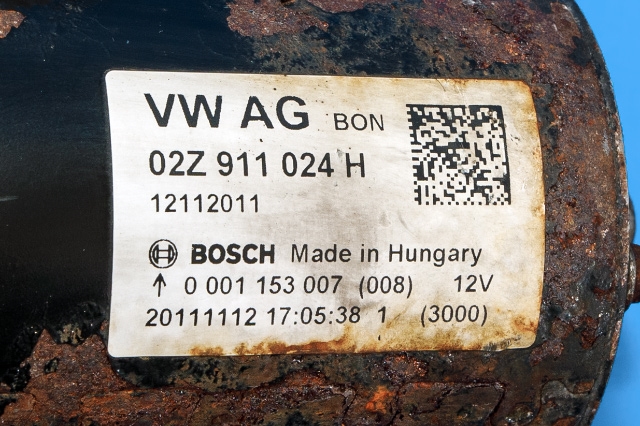 Starter diesel til VW Passat 2011-2015 (B7) (B7) (BOSCH|0 001 153 007|02Z 911 024 H|)