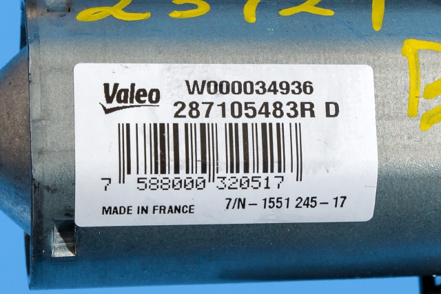 Viskermotor bakrute til Renault Captur 2013-2020 (Type I)  (VALEO|W000034936|2871 05483R|)
