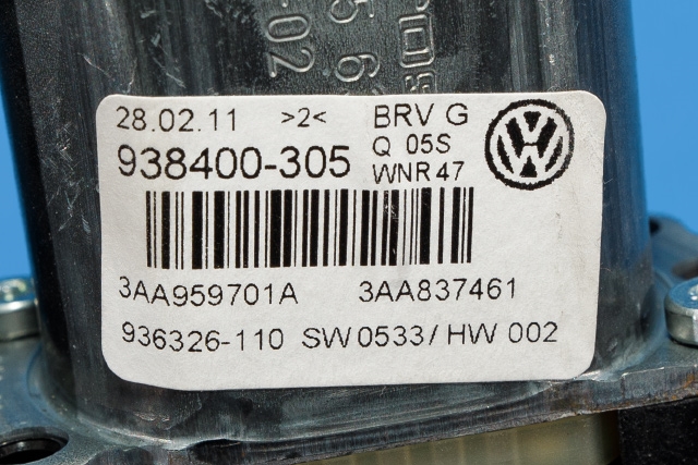 Ruteheis, kun motor, venstre foran til VW Passat 2011-2015 (B7) (B7) (VAG|3AA 959 701 A|)