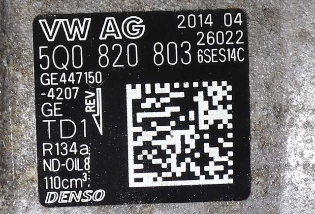 Aircondition kompressor til VW Golf VII 2012-2017 (Fase 1)  (DENSO|447150-4207|5Q0 820 803|)