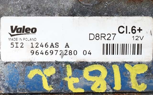 Starter diesel til Peugeot 3008 2009-2016 (Type I)  (VALEO|D8R27|96 469722 80|)