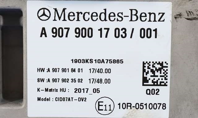 Bilstereo navigasjon skjerm til Mercedes Sprinter 2018-->> (907/910) (907/910) (MERCEDES|A 907 900 17 03|)