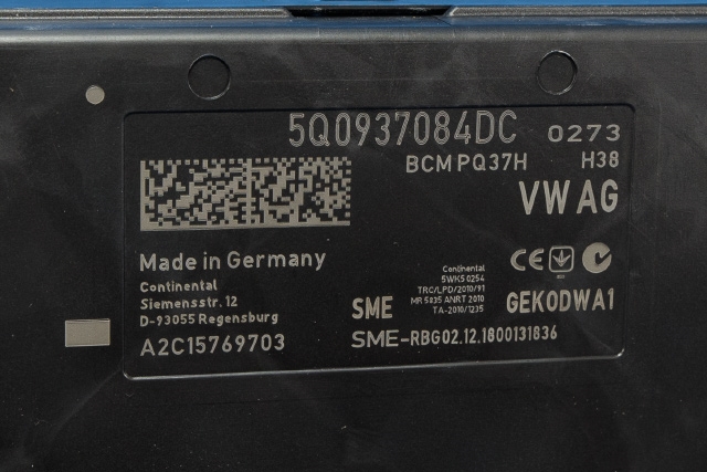 Styreenhet comfort (BCM) til Audi Q2 2016-->>  (CONTINENT|A2C15769703|5Q0 937 084 DC|)