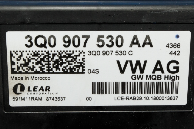 Styreenhet diverse til Audi Q2 2016-->>  (VAG|3Q0 907 530 AA|)