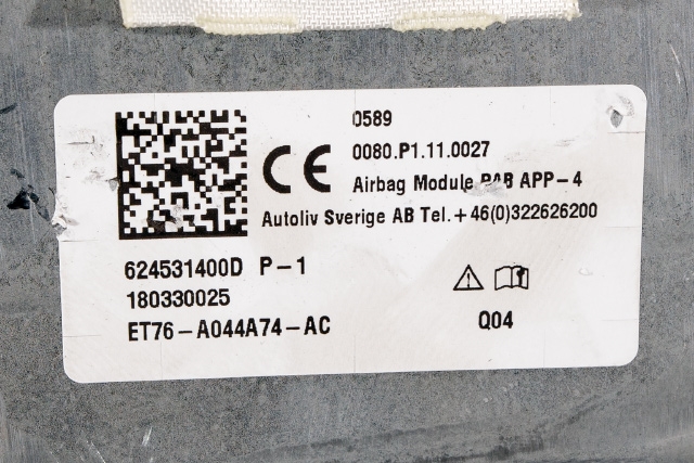Airbag passasjer til Ford Transit Courier 2014-2018 (Type I, Fase 1)  (FORD|ET76-A044A74-AC|)