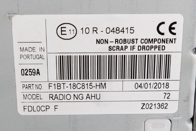 Bilstereo til Ford Transit Courier 2014-2018 (Type I, Fase 1) (FORD|F1BT-18C815-HM|)