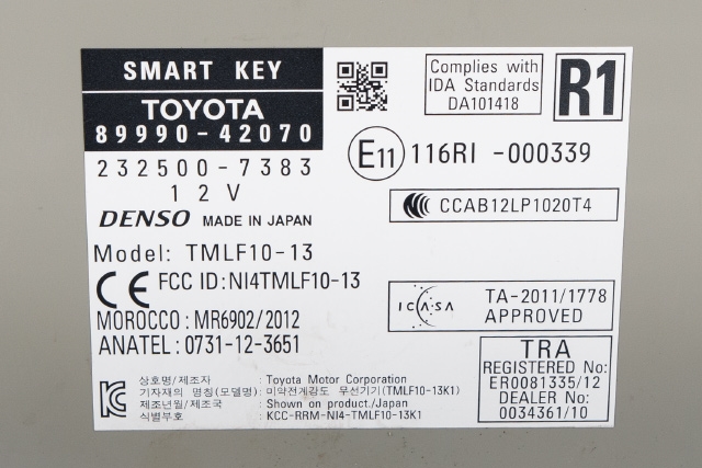 Styreenhet nøkkelfri/keyless til Toyota RAV4 2013-2015 (Type IV, Fase 1) (TOYOTA|89990-42070|)