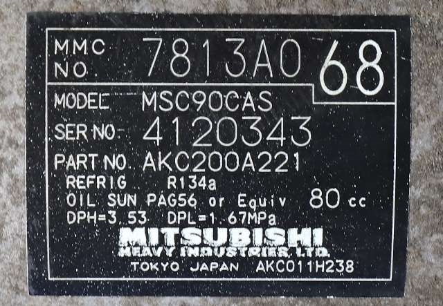 Aircondition kompressor til Mitsubishi Outlander 2007-2010 (Type II, Fase 1) (MITSUBISHI|7813A068|)