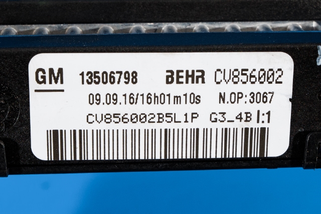 Varmeapparat register til Opel Astra K 2015-->> (GM|13 506 798|)