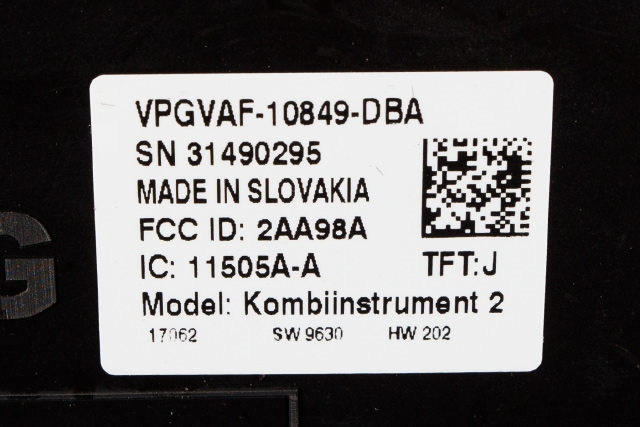 Instrumentpanel til VW Passat 2015-2019 (Fase 1) (B8) (B8) (VAG|3G0 920 741 B|)