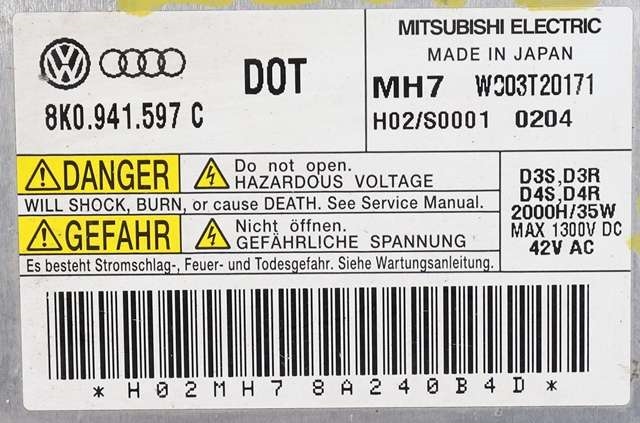 Styreenhet xenon/ballast til Audi A4 2007-2014 (Type IV) (B8) (B8) (VAG|8K0 941 597 C|)