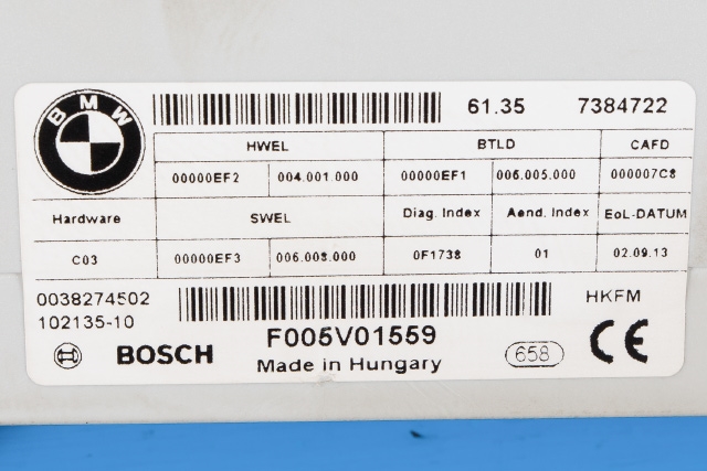 Styreenhet elektrisk bakluke til BMW 3-Serie 2012-2018 (F30/F31/F34) (F30/F31/F34) (BMW|61.35-7 384 722|)