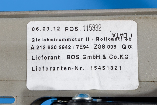 Bagasjerom diverse til Mercedes E-Klasse 2009-2013 (Fase 1) (W212) (W212) (MERCEDES|A 212 820 29 42|)