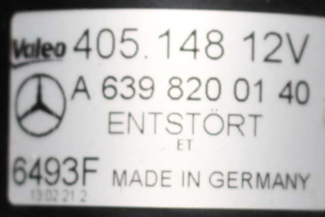 Viskermotor frontrute komplett m/overføring til Mercedes Vito/Viano 2010-2014 (Fase 2) (W639) (W639) (VALEO|405.148|A 639 820 01 40|)